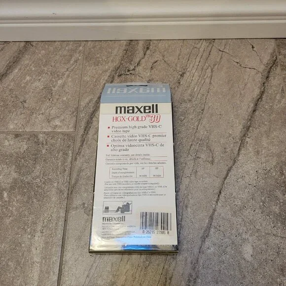 lot of 3 Maxell VHS-C TC-30 HGX-Gold Premium High Video Cassette Tapes Sealed